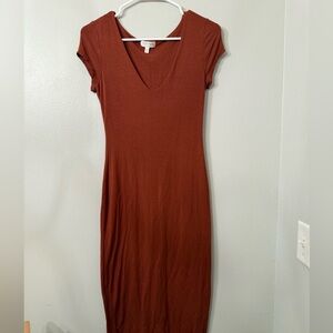 See You Monday Rust Midi Dress